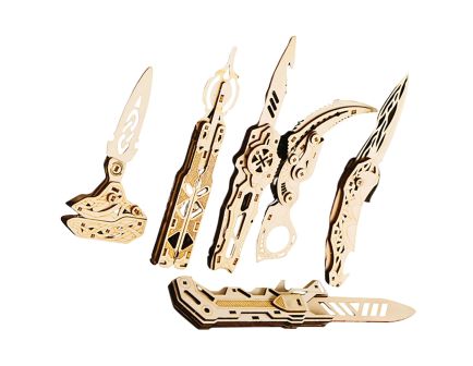 Caliber Gourmet 6-Piece Knife Puzzle Set - Elegant for Culinary Enthusiasts and Collectors - CBG-PZ-03K