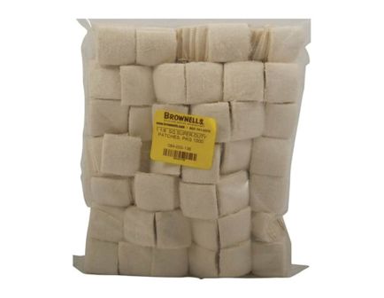 Brownells .284 Cal/.25 Cal/7mm 1.13" x 1.13" Heavy-Duty Square Patch, White Pack of 1000