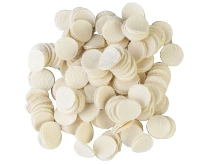 Brownells .25 Cal/.22 Cal 0.88" Heavy-Duty Round Patch, White Pack of 100
