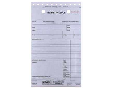 Brownells 3-Part Repair Log Invoice Form