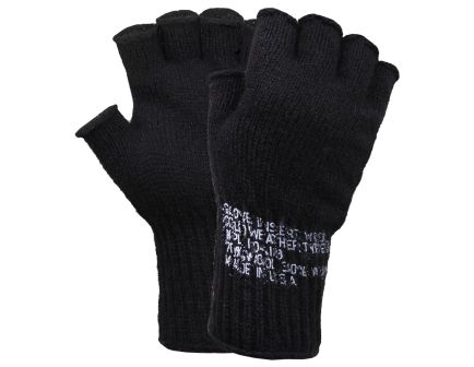 Rothco Fingerless Wool Gloves - Black