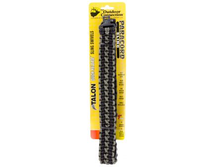 The Outdoor Connection Paracord Sling w/ Swivel, Black and Gray - PCS-80569