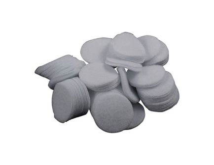 Brownells .22 Cal/.17 Cal 0.88" Round Flannel Patch, White Pack of 100