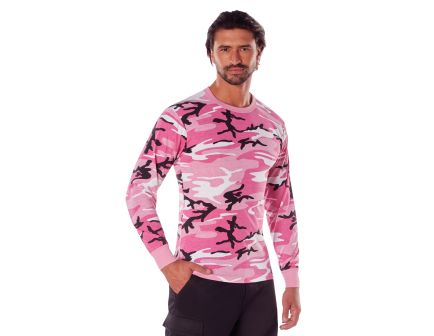 Rothco Long Sleeve Color Camo T-Shirt - Pink Camo, Large