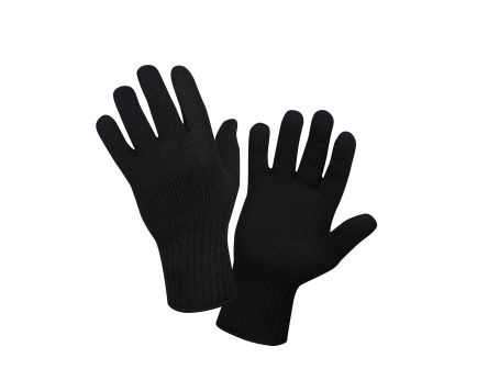 Rothco Wool Glove Liners - Unstamped, Black, X-Large