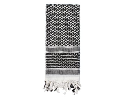 Rothco Shemagh Tactical Desert Keffiyeh Scarf - Black - White