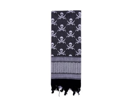 Rothco Skulls Shemagh Tactical Desert Keffiyeh Scarf - White - Black