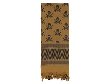 Rothco Skulls Shemagh Tactical Desert Keffiyeh Scarf - Coyote Brown