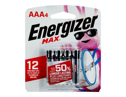 Energizer Max Alk AAA-4 Batteries - E92Bp-4