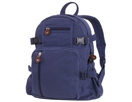 Rothco Vintage Canvas Compact Backpack - Navy Blue