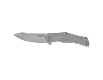 Kershaw Husker EDC Assisted/Folding Knife Trailing Point Silver - Versatile, Elegant Point - 1380X