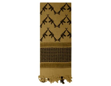Rothco Crossed Rifles Shemagh Tactical Desert Keffiyeh Scarf - Coyote Brown