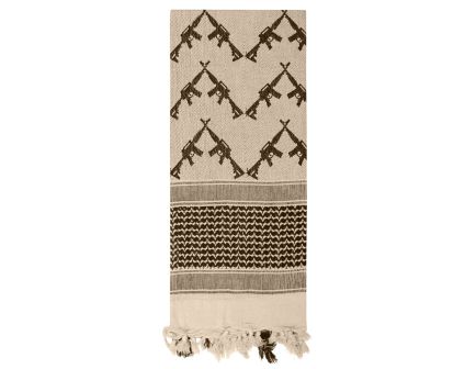 Rothco Crossed Rifles Shemagh Tactical Desert Keffiyeh Scarf - Tan