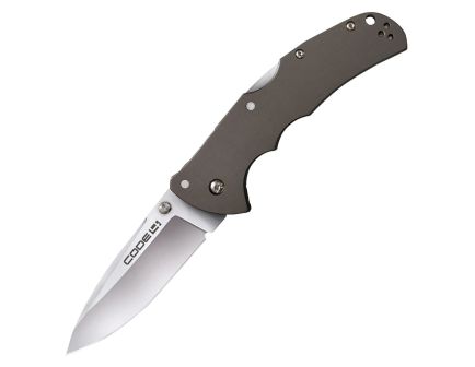 Cold Steel Code 4 Folding Knife Spear Point Gun Metal Gray - Robust Construction, Lightweight and Strong - CS-58PSZ
