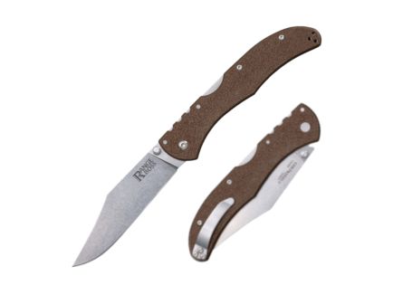 Cold Steel Range Boss Folding Knife Clip Point Flat Dark Earth - Smooth Action, Secure Lock, Perfect for Tactical and Field Use - CS-20KR9Z
