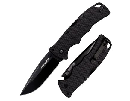 Cold Steel Verdict Folding Knife Spear Point Black - Secure Lockback, Ideal for EDC and Tactical Use - CS-FL-C3SP10A