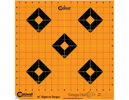 Caldwell Orange Peel 16" Flake Off Self-Adhesive Sight-In Shooting Target, Orange/Black, 5 Sheet/pack - 495253