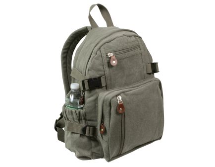 Rothco Vintage Canvas Compact Backpack - Olive Drab