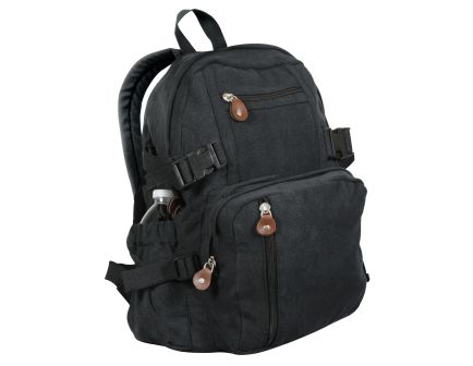 Rothco Vintage Canvas Compact Backpack - Black