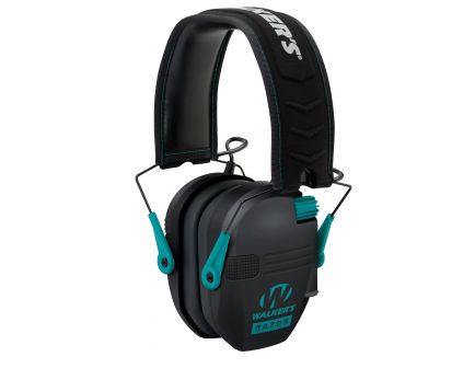 Walkers Game Ear Razor Slim Shooting 23 dB Over the Head Electronic Folding Earmuff, Teal/Black - GWPRSEMTL
