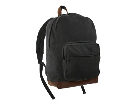 Rothco Vintage Canvas Teardrop Backpack With Leather Accents - Black