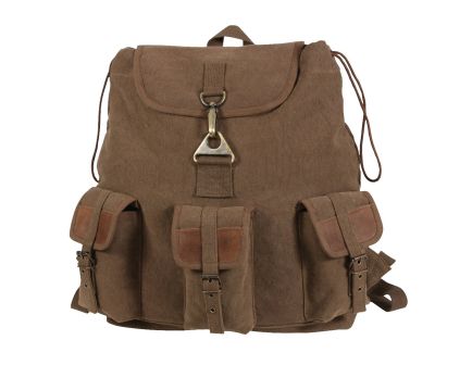 Rothco Vintage Canvas Wayfarer Backpack With Leather Accents