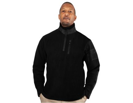 Rothco Quarter Zip Fleece Pullover - Black, 3X-Large