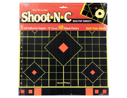 Birchwood Casey Shoot-N-C 12" Sight-In Self-Adhesive Target, Black, 5/pack - 34207