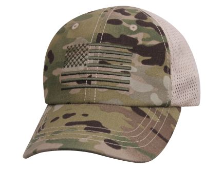 Rothco Tactical Mesh Back Cap With Embroidered Us Flag - Multicam