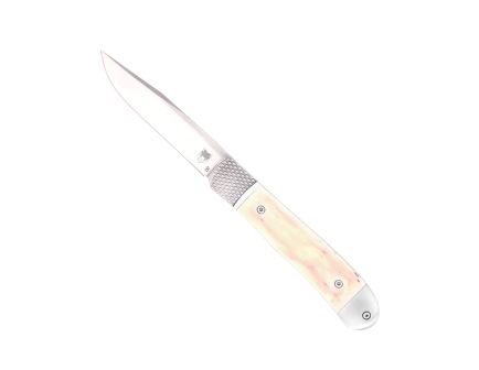CobraTec Knives Trapper Hidden Release Folding Knife Drop Point White - Ideal for Collectors and EDC - CTTHRWT