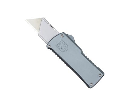 CobraTec Knives Utility Folding/OTF Knife Gray - Versatile OTF Design, Ideal for Utility and Everyday Tasks - CTOTFUTGRY