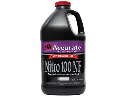 Accurate Powder Nitro 100 New Formulation 12 Gauge Smokeless Shotgun Powder, 4 lb