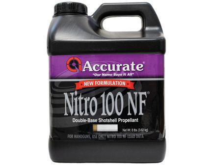 Accurate Powder Nitro 100 New Formulation 12 Gauge Smokeless Shotgun Powder, 8 lb
