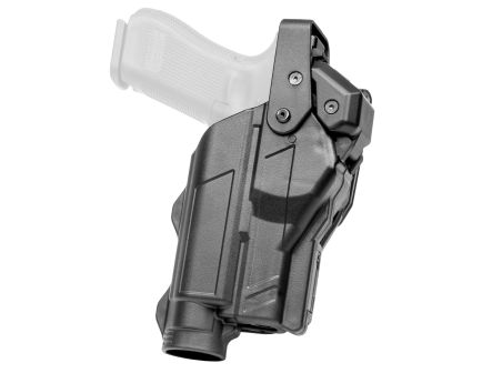 Rapid Force Right Hand Duty Holster for Glock 17 w/ Light, Black - RFS0601RMB12D