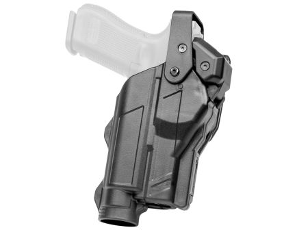 Rapid Force Right Hand Duty Holster for Glock 17 w/ Light, Black - RFS0601RMB48D