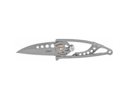 CRKT Snap Lock Folding Knife Silver Plain 2.55" 5102N Bead Blasted