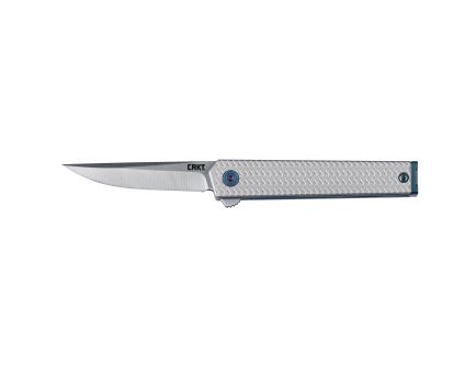 CRKT CEO Microflipper Folding Drop Point Knife, Silver - 7081