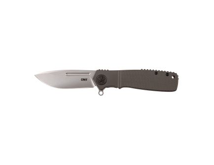 CRKT Homefront Silver Plain 3.56" K252GXP Bead Blasted Sandvik 12C27 OD