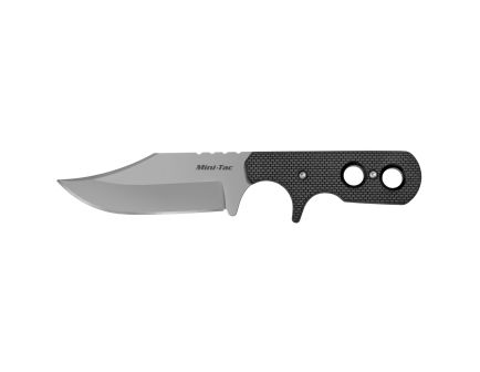 Cold Steel Mini Tac Bowie 3.625" Clip Point Fixed Blade Knife, Silver - CS49HCF