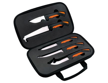 Cold Steel Fixed Blade Hunting Kit 6" Drop Point Fixed Blade Knife, Black & Orange - CSFXFLDKIT