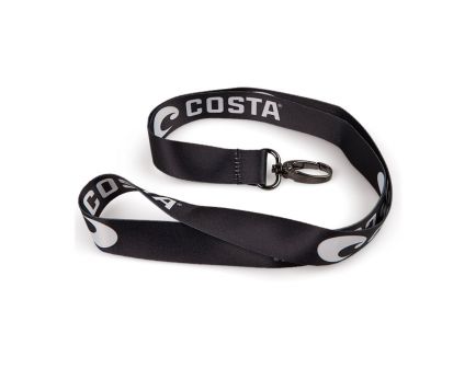 Costa Lanyard, Black With White Logo - LY 11