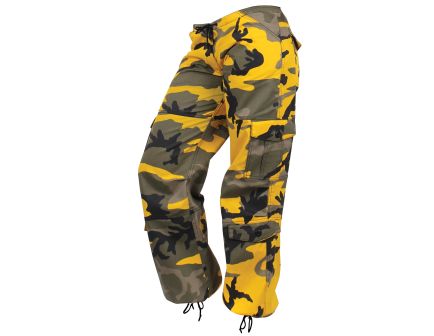 Rothco Womens Paratrooper Colored Camo Fatigues - Stinger Yellow Camo, X-Small