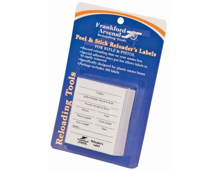 Frankford Arsenal Pistol and Rifle Reloader's Labels, 100 Pack