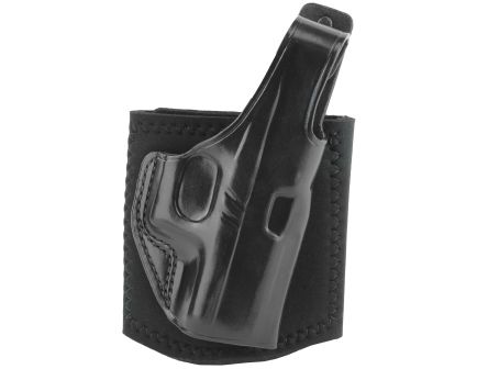 Galco Ankle Glove Ankle Holster, Fits Glock 43/43X, Right Hand, Black Leather