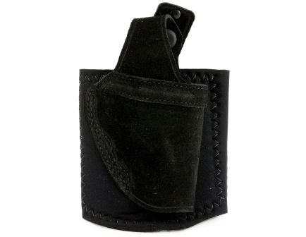 Galco Ankle Lite Ankle Holster, Fits Ruger LCR, Right Hand, Black Leather