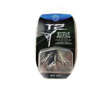 G5 Outdoors T2 125 gr Ballistic Match Point Practice 2-Blade Expandable Broadhead, Gray Pack of 3