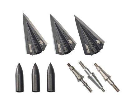 BearX Razorhead 1.12" Single Bevel Broadhead Kit, Black
