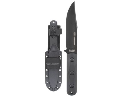 KA-BAR EK Short Clip Point 4.25" Clip Point Fixed Blade Knife, Black - EK50