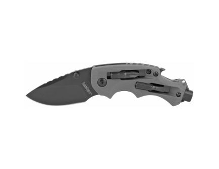 Kershaw Shuffle DIY Folding Knife, 2.4" Blade, Gray Handle, Bottle Opener, Bit Driver