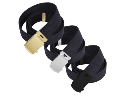 Rothco Web Belts In 3 Pack - Black, 54 In